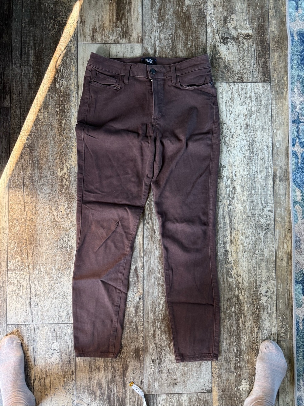 2 for $30 sale: Paige dark brown burgundy/plum shade hoxton ankle jeans - 29